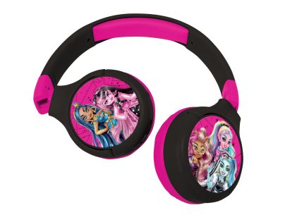 Lexibook 2v1 bluetooth skladacie slúchadlá Monster High s limitom hlasitosti