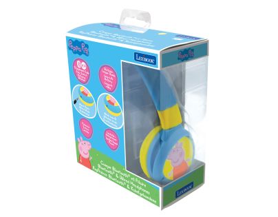 Lexibook 2v1 bluetooth skládací sluchátka Prasiatko Peppa s limitem hlasitosti