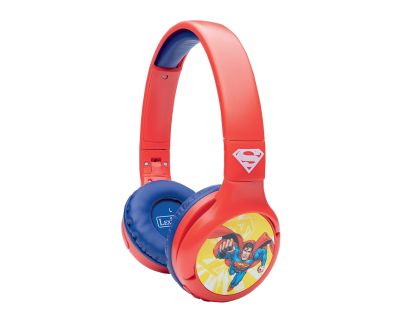 Lexibook 2v1 bluetooth skladacie slúchadlá Superman s limitom hlasitosti