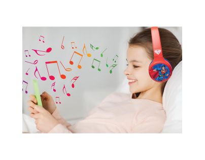 Lexibook 2v1 bluetooth skladacie slúchadlá Superman s limitom hlasitosti
