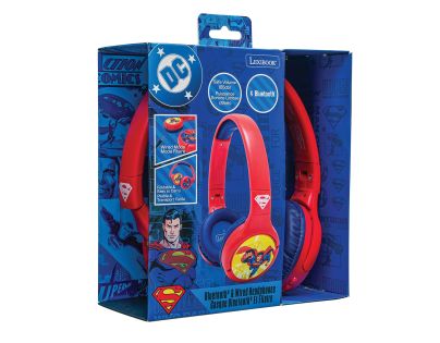 Lexibook 2v1 bluetooth skladacie slúchadlá Superman s limitom hlasitosti