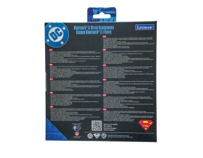 Lexibook 2v1 bluetooth skladacie slúchadlá Superman s limitom hlasitosti