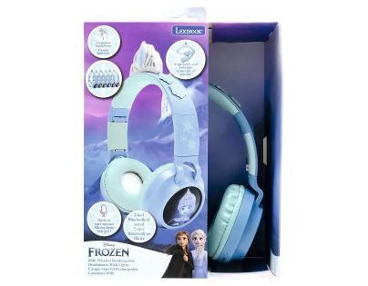 Lexibook 3D bezdrátová sluchátka Frozen so svetelnými efektmi a limitem hlasitosti