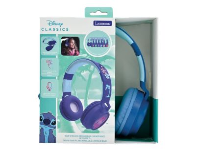 Lexibook 3D bezdrôtová slúchadlá Stitch so svetelnými efektmi a limitom hlasitosti
