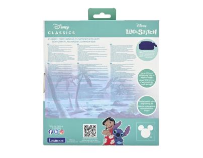 Lexibook 3D bezdrôtová slúchadlá Stitch so svetelnými efektmi a limitom hlasitosti
