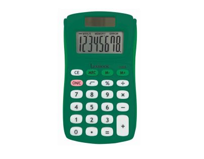 Lexibook 8-miestna vrecková kalkulačka so zeleným gumovým povrchom