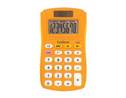 Lexibook 8-miestna vrecková kalkulačka s gumovým povrchom žltá