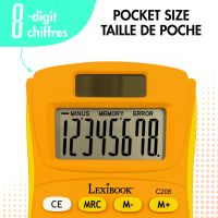 Lexibook 8-miestna vrecková kalkulačka s gumovým povrchom žltá 5