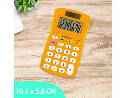 Lexibook 8-miestna vrecková kalkulačka s gumovým povrchom žltá