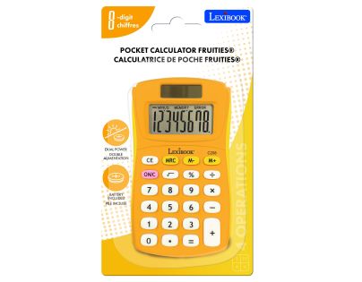 Lexibook 8-miestna vrecková kalkulačka s gumovým povrchom žltá