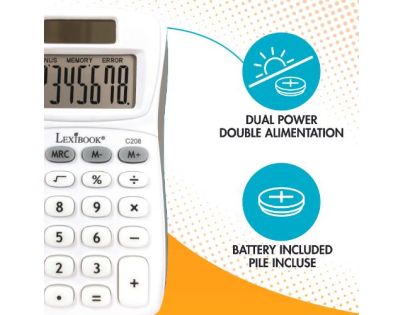 Lexibook 8-miestna vrecková kalkulačka solárna