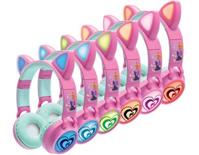 Lexibook Bezdrôtové slúchadlá Barbie so svietiacimi mačacími uškami
