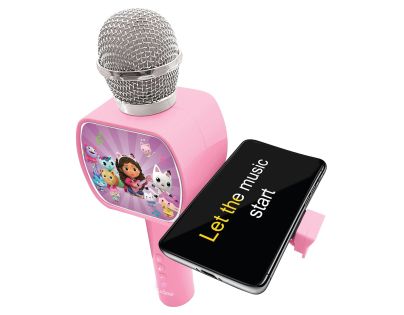 Lexibook Bezdrôtový karaoke mikrofón Gábinin kúzelný domček s držiakom na telefón