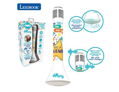 Lexibook Bezdrôtový karaoke mikrofón iParty s vstavaným reproduktorom a svetelnými efektmi