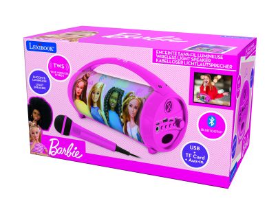 Lexibook Bluetooth reproduktor Barbie s mikrofonom svietiaci