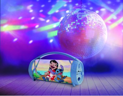 Lexibook Bluetooth reproduktor Stitch s mikrofónom svietiacim