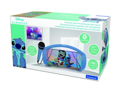 Lexibook Bluetooth reproduktor Stitch s mikrofónom svietiacim