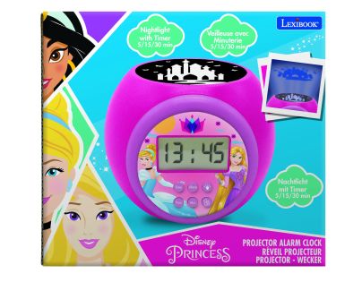 Lexibook Budík Disney princeznej so stropným projektorom