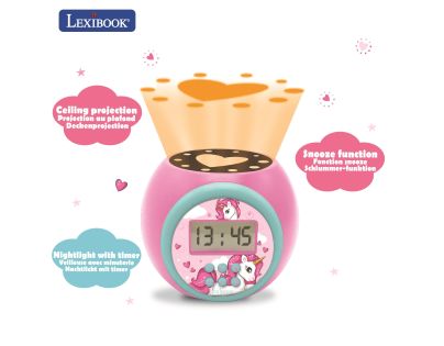 Lexibook Budík jednorožec so stropným projektorom