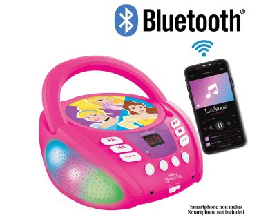 Lexibook CD prehrávač Disney princeznej s bluetooth a svetelnými efektmi