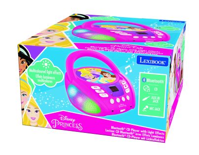 Lexibook CD prehrávač Disney princeznej s bluetooth a svetelnými efektmi