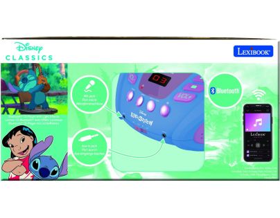 Lexibook CD prehrávač Stitch s bluetooth a svetelnými efektmi