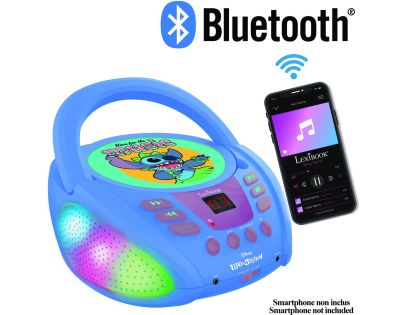Lexibook CD prehrávač Stitch s bluetooth a svetelnými efektmi