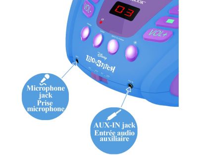 Lexibook CD prehrávač Stitch s bluetooth a svetelnými efektmi