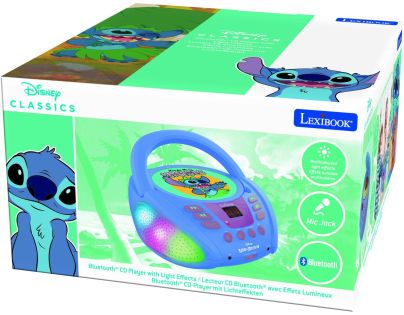 Lexibook CD prehrávač Stitch s bluetooth a svetelnými efektmi