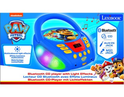 Lexibook CD přehrávač Labková patrola s bluetooth a svetelnými efektmi