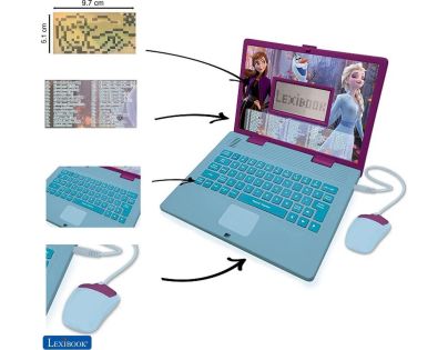 Lexibook Česko-anglický vzdelávací notebook Ľadové kráľovstvo CZ a EN verzia