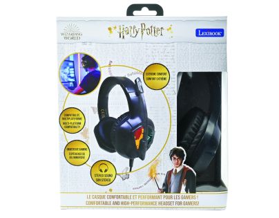 Lexibook Drôtové herné slúchadlá Harry Potter s mikrofónom a svetelnými efektmi
