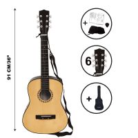 Lexibook Drevená akustická gitara 91 cm s taškou 3