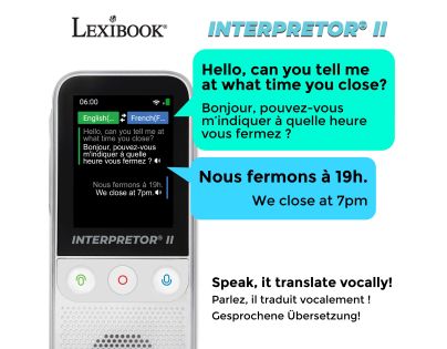 Lexibook Hlasový prekladač do 137 jazykov s umelou inteligenciou a kamerou