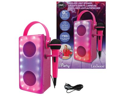 Lexibook iParty bluetooth reproduktor ružový s mikrofónom a svetelnými efektmi