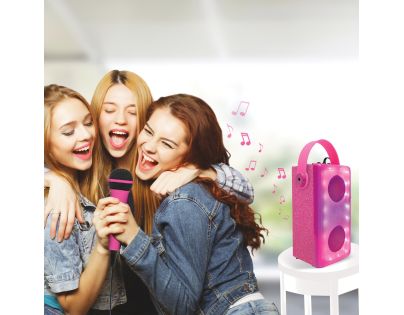 Lexibook iParty bluetooth reproduktor ružový s mikrofónom a svetelnými efektmi