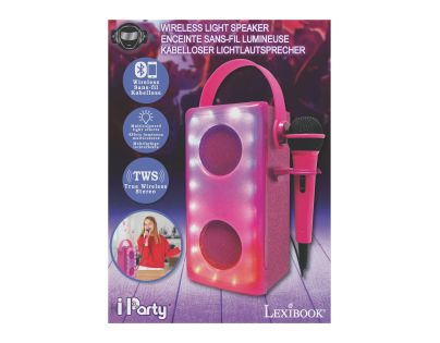 Lexibook iParty bluetooth reproduktor ružový s mikrofónom a svetelnými efektmi