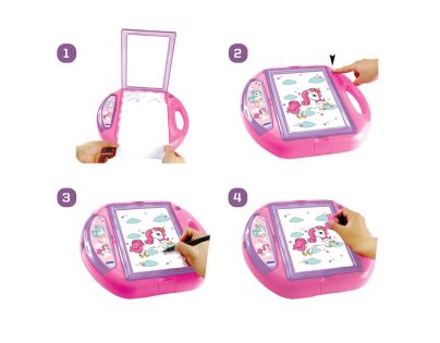 Lexibook Kresliaci projektor Jednorožec so šablónami a pečiatkami