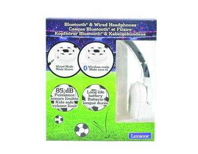 Lexibook 2v1 bluetooth skladacie slúchadlá Futbal s limitom hlasitosti