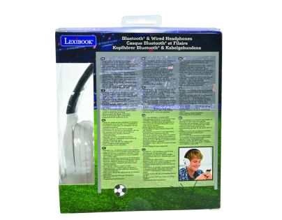 Lexibook 2v1 bluetooth skladacie slúchadlá Futbal s limitom hlasitosti