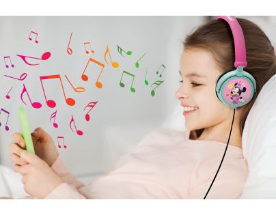 Lexibook Skladacie drôtové slúchadlá Minnie s limitom hlasitosti