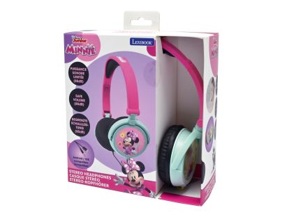 Lexibook Skladacie drôtové slúchadlá Minnie s limitom hlasitosti