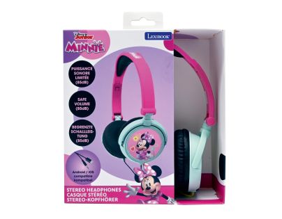 Lexibook Skladacie drôtové slúchadlá Minnie s limitom hlasitosti