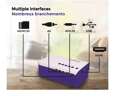 Lexibook Mini domáce kino - projektor pre filmy, hry a fotografie