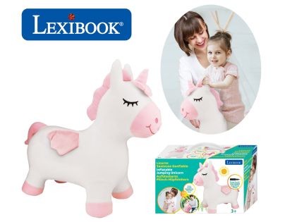 Lexibook Nafukovací plyšový skákacia jednorožec