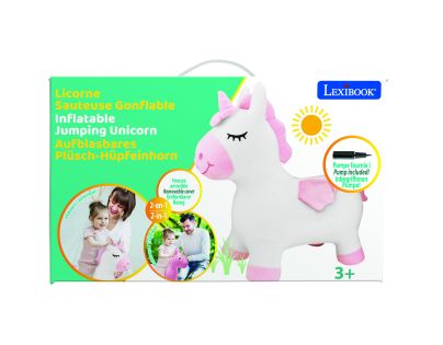 Lexibook Nafukovací plyšový skákacia jednorožec