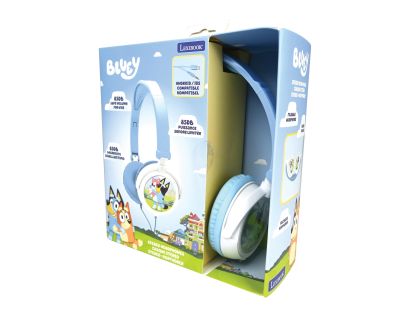 Lexibook skládací drátová sluchátka Bluey s limitem hlasitosti