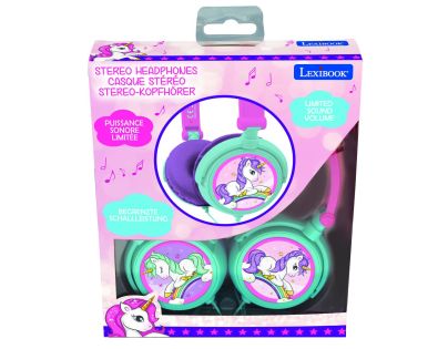 Lexibook Skladacie drôtové slúchadlá Jednorožec s limitom hlasitosti
