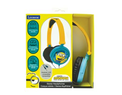 Lexibook Skladacie drôtové slúchadlá Mimoni s limitom hlasitosti