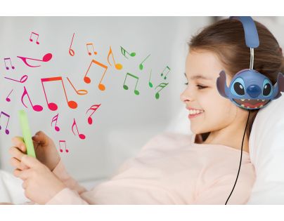 Lexibook Skladacie drôtové slúchadlá Stitch s limitom hlasitosti